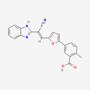 molecular formula C22H15N3O3 B5269905 5-{5-[(E)-2-(1H-benzimidazol-2-yl)-2-cyanoethenyl]furan-2-yl}-2-methylbenzoic acid 