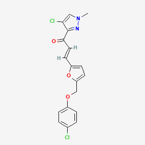 (E)-1-(4-CHLORO-1-METHYL-1H-PYRAZOL-3-YL)-3-{5-[(4-CHLOROPHENOXY)METHYL]-2-FURYL}-2-PROPEN-1-ONE