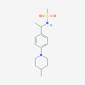 molecular formula C15H24N2O2S B5269988 N-{1-[4-(4-methyl-1-piperidinyl)phenyl]ethyl}methanesulfonamide 