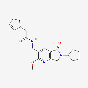 2-cyclopent-2-en-1-yl-N-[(6-cyclopentyl-2-methoxy-5-oxo-6,7-dihydro-5H-pyrrolo[3,4-b]pyridin-3-yl)methyl]acetamide