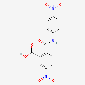 molecular formula C14H9N3O7 B5270013 5-nitro-2-{[(4-nitrophenyl)amino]carbonyl}benzoic acid 