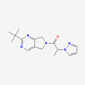 molecular formula C16H21N5O B5270023 2-tert-butyl-6-[2-(1H-pyrazol-1-yl)propanoyl]-6,7-dihydro-5H-pyrrolo[3,4-d]pyrimidine 