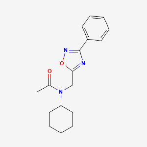 N-cyclohexyl-N-[(3-phenyl-1,2,4-oxadiazol-5-yl)methyl]acetamide