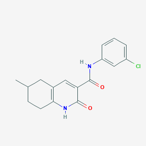 molecular formula C17H17ClN2O2 B5270053 N-(3-chlorophenyl)-6-methyl-2-oxo-1,2,5,6,7,8-hexahydro-3-quinolinecarboxamide 