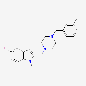 molecular formula C22H26FN3 B5270074 5-fluoro-1-methyl-2-{[4-(3-methylbenzyl)-1-piperazinyl]methyl}-1H-indole 