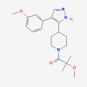 molecular formula C20H27N3O3 B5270084 2-methoxy-1-[4-[4-(3-methoxyphenyl)-1H-pyrazol-5-yl]piperidin-1-yl]-2-methylpropan-1-one 