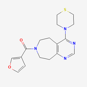 molecular formula C17H20N4O2S B5270092 7-(3-furoyl)-4-thiomorpholin-4-yl-6,7,8,9-tetrahydro-5H-pyrimido[4,5-d]azepine 