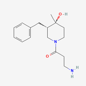 molecular formula C16H24N2O2 B5270124 rel-(3S,4R)-1-beta-alanyl-3-benzyl-4-methyl-4-piperidinol hydrochloride 