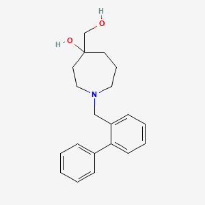 molecular formula C20H25NO2 B5270126 1-(2-biphenylylmethyl)-4-(hydroxymethyl)-4-azepanol 