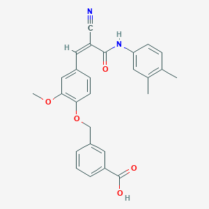 molecular formula C27H24N2O5 B5270146 3-[[4-[(Z)-2-cyano-3-(3,4-dimethylanilino)-3-oxoprop-1-enyl]-2-methoxyphenoxy]methyl]benzoic acid 