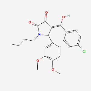 molecular formula C23H24ClNO5 B5270149 1-butyl-4-(4-chlorobenzoyl)-5-(3,4-dimethoxyphenyl)-3-hydroxy-1,5-dihydro-2H-pyrrol-2-one 