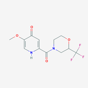 molecular formula C12H13F3N2O4 B5270191 5-methoxy-2-{[2-(trifluoromethyl)morpholin-4-yl]carbonyl}pyridin-4(1H)-one 