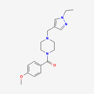 molecular formula C18H24N4O2 B5270197 1-[(1-ethyl-1H-pyrazol-4-yl)methyl]-4-(4-methoxybenzoyl)piperazine 