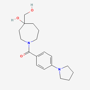 molecular formula C18H26N2O3 B5270231 4-(hydroxymethyl)-1-[4-(1-pyrrolidinyl)benzoyl]-4-azepanol 