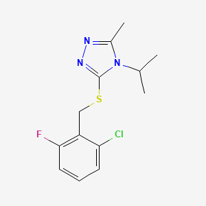 molecular formula C13H15ClFN3S B5270239 2-CHLORO-6-FLUOROBENZYL (4-ISOPROPYL-5-METHYL-4H-1,2,4-TRIAZOL-3-YL) SULFIDE 