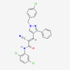 3-[1-(4-chlorobenzyl)-3-phenyl-1H-pyrazol-4-yl]-2-cyano-N-(2,5-dichlorophenyl)acrylamide