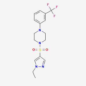 molecular formula C16H19F3N4O2S B5270252 1-[(1-ethyl-1H-pyrazol-4-yl)sulfonyl]-4-[3-(trifluoromethyl)phenyl]piperazine 