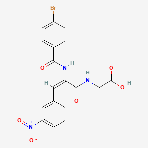 molecular formula C18H14BrN3O6 B5270255 2-[[(E)-2-[(4-bromobenzoyl)amino]-3-(3-nitrophenyl)prop-2-enoyl]amino]acetic acid 