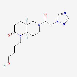 molecular formula C16H25N5O3 B5270269 (4aS*,8aR*)-1-(4-hydroxybutyl)-6-(1H-1,2,4-triazol-1-ylacetyl)octahydro-1,6-naphthyridin-2(1H)-one 