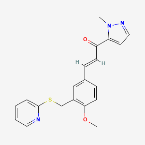 (E)-3-{4-METHOXY-3-[(2-PYRIDYLSULFANYL)METHYL]PHENYL}-1-(1-METHYL-1H-PYRAZOL-5-YL)-2-PROPEN-1-ONE