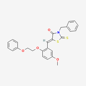 molecular formula C26H23NO4S2 B5270280 3-benzyl-5-[5-methoxy-2-(2-phenoxyethoxy)benzylidene]-2-thioxo-1,3-thiazolidin-4-one 