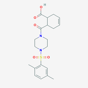 6-({4-[(2,5-DIMETHYLPHENYL)SULFONYL]PIPERAZINO}CARBONYL)-3-CYCLOHEXENE-1-CARBOXYLIC ACID