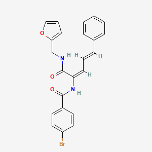 molecular formula C23H19BrN2O3 B5270292 4-bromo-N-[(2E,4E)-1-(furan-2-ylmethylamino)-1-oxo-5-phenylpenta-2,4-dien-2-yl]benzamide 