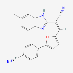 molecular formula C22H14N4O B5270295 4-[5-[(Z)-2-cyano-2-(6-methyl-1H-benzimidazol-2-yl)ethenyl]furan-2-yl]benzonitrile 