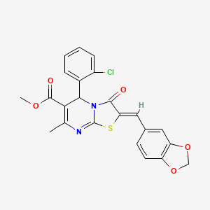 methyl (2Z)-2-(1,3-benzodioxol-5-ylmethylidene)-5-(2-chlorophenyl)-7-methyl-3-oxo-5H-[1,3]thiazolo[3,2-a]pyrimidine-6-carboxylate