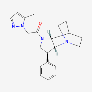 (2R*,3S*,6R*)-5-[(5-methyl-1H-pyrazol-1-yl)acetyl]-3-phenyl-1,5-diazatricyclo[5.2.2.0~2,6~]undecane