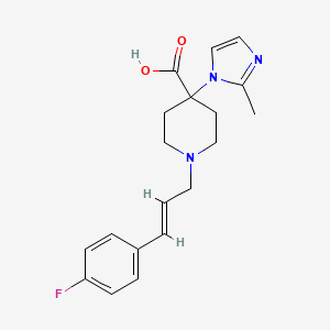 1-[(2E)-3-(4-fluorophenyl)prop-2-en-1-yl]-4-(2-methyl-1H-imidazol-1-yl)piperidine-4-carboxylic acid