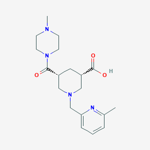 molecular formula C19H28N4O3 B5270413 (3S,5R)-5-(4-methylpiperazine-1-carbonyl)-1-[(6-methylpyridin-2-yl)methyl]piperidine-3-carboxylic acid 