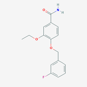 molecular formula C16H16FNO3 B5270416 3-ethoxy-4-[(3-fluorobenzyl)oxy]benzamide 