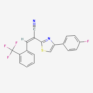 molecular formula C19H10F4N2S B5270429 2-[4-(4-fluorophenyl)-1,3-thiazol-2-yl]-3-[2-(trifluoromethyl)phenyl]acrylonitrile 