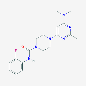 4-[6-(dimethylamino)-2-methyl-4-pyrimidinyl]-N-(2-fluorophenyl)-1-piperazinecarboxamide