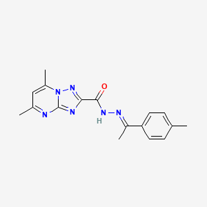 molecular formula C17H18N6O B5270463 5,7-DIMETHYL-N'-[(1E)-1-(4-METHYLPHENYL)ETHYLIDENE]-[1,2,4]TRIAZOLO[1,5-A]PYRIMIDINE-2-CARBOHYDRAZIDE 