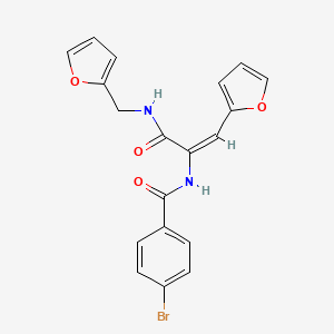 4-bromo-N-[(E)-1-(furan-2-yl)-3-(furan-2-ylmethylamino)-3-oxoprop-1-en-2-yl]benzamide