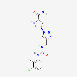 molecular formula C17H22ClN7O2 B5270483 (4R)-4-{4-[({[(3-chloro-2-methylphenyl)amino]carbonyl}amino)methyl]-1H-1,2,3-triazol-1-yl}-N-methyl-L-prolinamide hydrochloride 