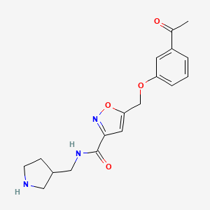 5-[(3-acetylphenoxy)methyl]-N-(3-pyrrolidinylmethyl)-3-isoxazolecarboxamide hydrochloride