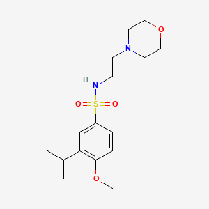 molecular formula C16H26N2O4S B5270495 4-methoxy-N-[2-(morpholin-4-yl)ethyl]-3-(propan-2-yl)benzenesulfonamide 