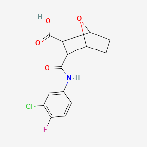 3-[(3-Chloro-4-fluorophenyl)carbamoyl]-7-oxabicyclo[2.2.1]heptane-2-carboxylic acid