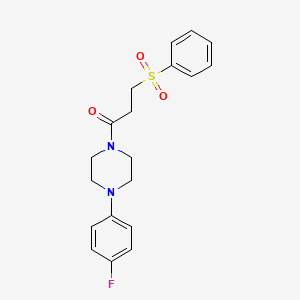 molecular formula C19H21FN2O3S B5270528 3-(benzenesulfonyl)-1-[4-(4-fluorophenyl)piperazin-1-yl]propan-1-one 