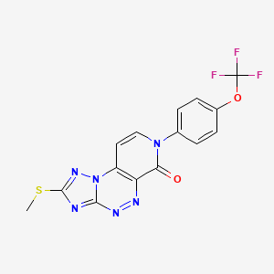 molecular formula C15H9F3N6O2S B5270566 2-(methylsulfanyl)-7-[4-(trifluoromethoxy)phenyl]pyrido[4,3-e][1,2,4]triazolo[5,1-c][1,2,4]triazin-6(7H)-one 