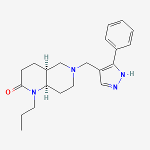 molecular formula C21H28N4O B5270572 (4aS,8aR)-6-[(5-phenyl-1H-pyrazol-4-yl)methyl]-1-propyl-4,4a,5,7,8,8a-hexahydro-3H-1,6-naphthyridin-2-one 