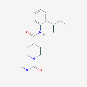 molecular formula C19H29N3O2 B5270604 N4-[2-(BUTAN-2-YL)PHENYL]-N1,N1-DIMETHYLPIPERIDINE-1,4-DICARBOXAMIDE 