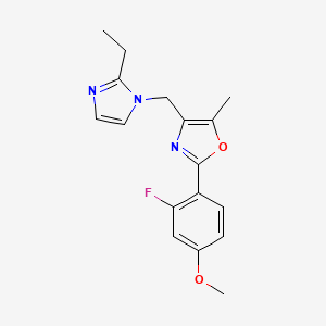 4-[(2-ethyl-1H-imidazol-1-yl)methyl]-2-(2-fluoro-4-methoxyphenyl)-5-methyl-1,3-oxazole