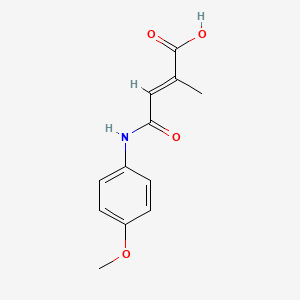 molecular formula C12H13NO4 B5270613 4-[(4-methoxyphenyl)amino]-2-methyl-4-oxo-2-butenoic acid 