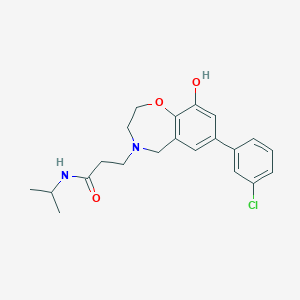 molecular formula C21H25ClN2O3 B5270649 3-[7-(3-chlorophenyl)-9-hydroxy-2,3-dihydro-1,4-benzoxazepin-4(5H)-yl]-N-isopropylpropanamide 