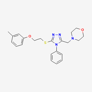 molecular formula C22H26N4O2S B5270667 4-[(5-{[2-(3-methylphenoxy)ethyl]sulfanyl}-4-phenyl-4H-1,2,4-triazol-3-yl)methyl]morpholine 