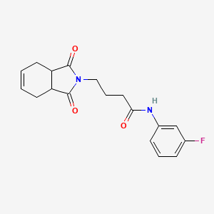 molecular formula C18H19FN2O3 B5270679 4-(1,3-dioxo-3a,4,7,7a-tetrahydroisoindol-2-yl)-N-(3-fluorophenyl)butanamide 